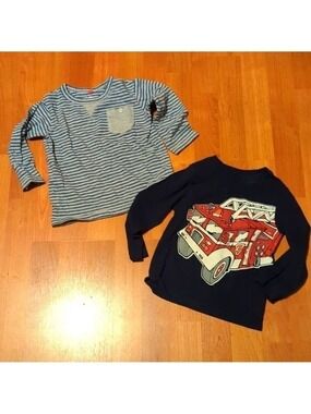 2T Baby Gap Children's Place Toddler Boy Tops Fire Truck Stripes Pre-k